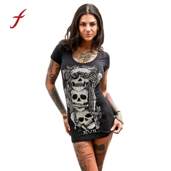 bluewinkz Dresses & Skirts - Black Skull Dress